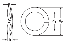 DIN 128 Шайба пружинная одновитковая для повышенной нагрузки гроверная (гровер), форма А - изогнутая
