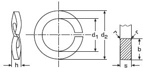 DIN 128 Шайба пружинная одновитковая для повышенной нагрузки гроверная (гровер), форма В - волнистая