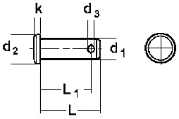 DIN 1444 Штифт цилиндрический с головкой, А - с отверстием под шплинт, В - без отверстия под шплинт, ISO 2341