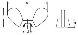 DIN 315 Гайка-барашек с округлыми лепестками, немецкая форма, ГОСТ 3032