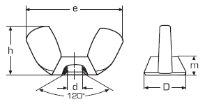 DIN 315 Гайка-барашек (барашковая) с прямоугольными лепестками, ГОСТ 3032, американская форма
