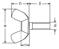 DIN 316 Винт-барашек с прямоугольными лепестками, американская форма