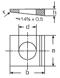 DIN 435 Шайба косая квадратная, для двутавров, уклон 14%, оцинкованная, стальная, аналог ГОСТ 10906