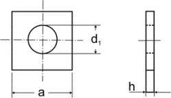 DIN 436 Шайба квадратная для деревянных конструкций, соответствует ISO 7094