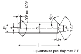 DIN 438 Винт установочный с засверленным концом и прямым шлицем, полная резьба, ГОСТ 1477-75, ISO 7436