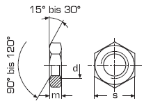 DIN 439 Гайка шестигранная низкая, с фаской ГОСТ 5916, ISO 4035