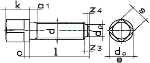 DIN 480 Винт установочный с квадратной головкой, буртиком и закругленным концом, соответствует ГОСТ 1486