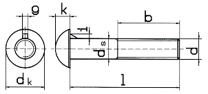DIN 607 Болт с полукруглой головкой и усом, ГОСТ 7801, неполная метрическая резьба