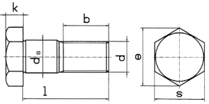 DIN 609 Болт стяжной призонный шестигранный с длинной резьбовой цапфой, стальной