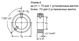DIN 705 А Кольцо установочное стальное, форма А, без установочного винта