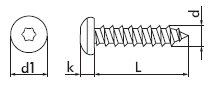 DIN 7981 С Саморез шуруп (винт самонарезающий) для крепления тонких металлических листов, профиль Torx, полукруглая (цилиндрическая со сферой) головка