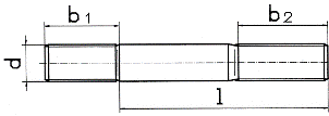 DIN 835 Шпилька резьбовая, ввинчиваемый конец ~ 2d, резьба метрическая, ГОСТ 22038-76