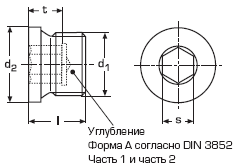 DIN 908 Пробка (заглушка) резьбовая цилиндрическая с фланцем и внутренним шестигранником, стальная оцинкованная, нержавеющая, резьба метрическая мелкая, дюймовая