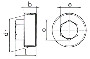 DIN 909 Пробка (заглушка) резьбовая коническая с шестигранной головкой, стальная оцинкованная, нержавеющая, резьба метрическая мелкая, дюймовая