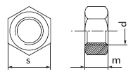 DIN 970 Гайка шестигранная с метрической или дюймовой резьбой, ISO 4032, стальная, оцинкованная, нержавеющая