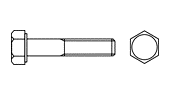 DIN 960 Болт высокопрочный с шестигранной головкой с метрической 
мелкой и супермелкой резьбой