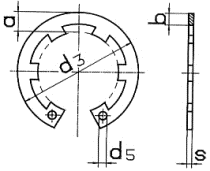 DIN 984 Кольцо стопорное пружинное внутреннее с лапками для отверстия